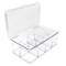 Divided Clear Plastic Organizer (10.75” x 6.5” x 3.7”) w/Hinged Lid, Stackable Storage Box for Tea Bags, Crafts, Office Supplies, Cosmetics, Jewelry, BPA-Free, Food Safe Pantry Container